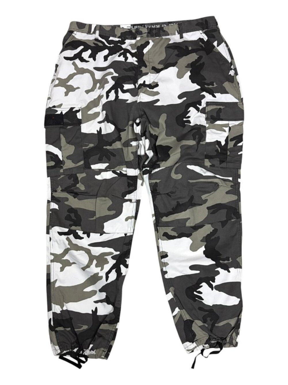 VINTAGE ARMY WHITE CAMO Cargo Pants Combat Military Trousers Mens 2XL